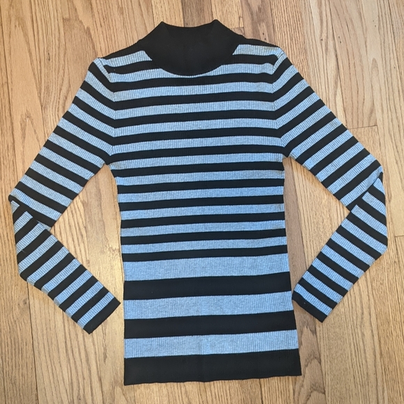 Philosophy / Ribbed Mock Neck Stripes / M - Picture 2 of 7